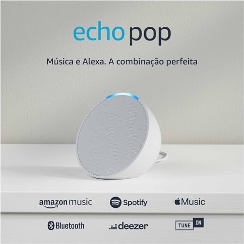 Echo Pop | Smart speaker compacto com som envolvente e Alexa | Cor Preta