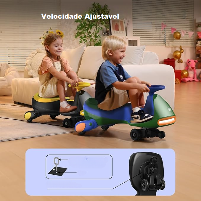 Carro Elétrico Infantil Com Pedal Acelerador, Bateria Recarregável Rodas Com Led ( Brinde Exclusivo + 2 Baterias Reserva)