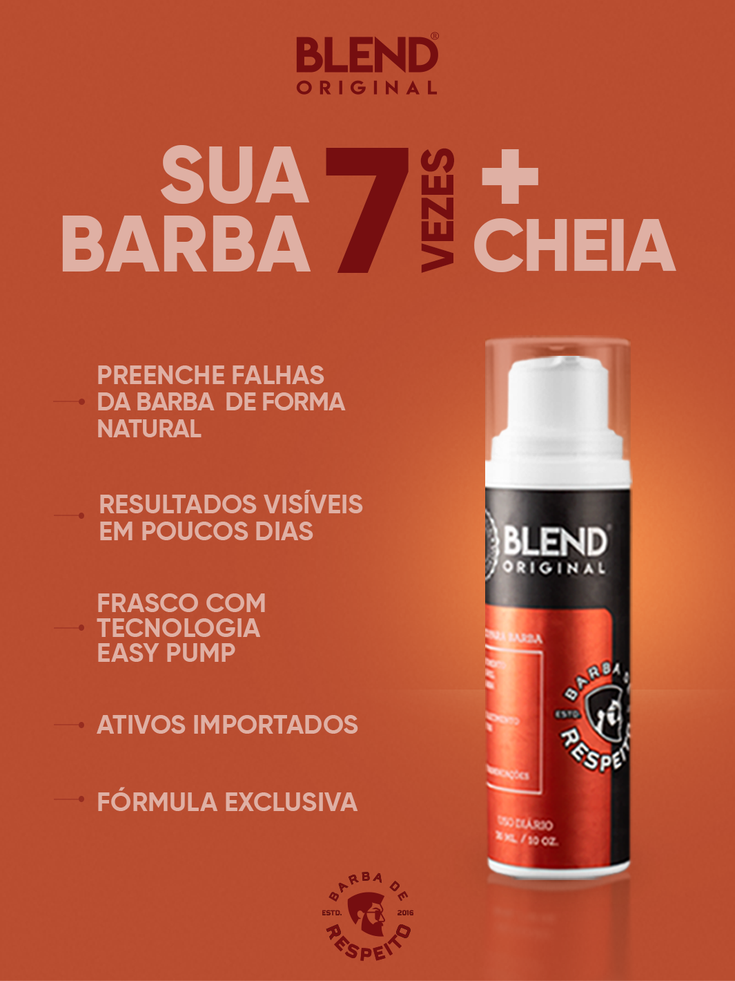 Blend Original® - Crescimento de Barba - Compre 3 Leve 6 - Barba de Respeito