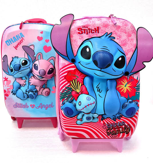 Mochila Infantil Rodinha Stitch 3D 2025 + Lancheira